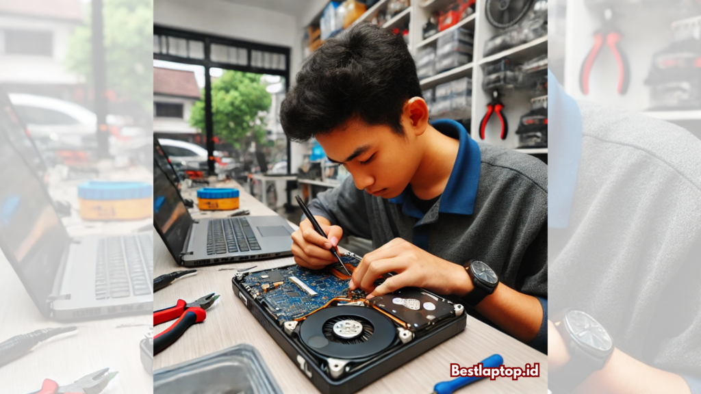 cara memperbaiki laptop rusak power menyala layar tidak tampil asus