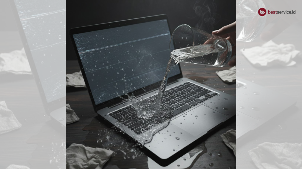 Laptop ketumpahan air
