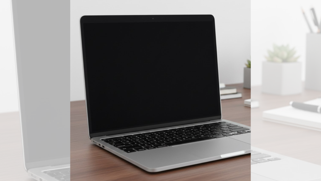 layar laptop blank hitam